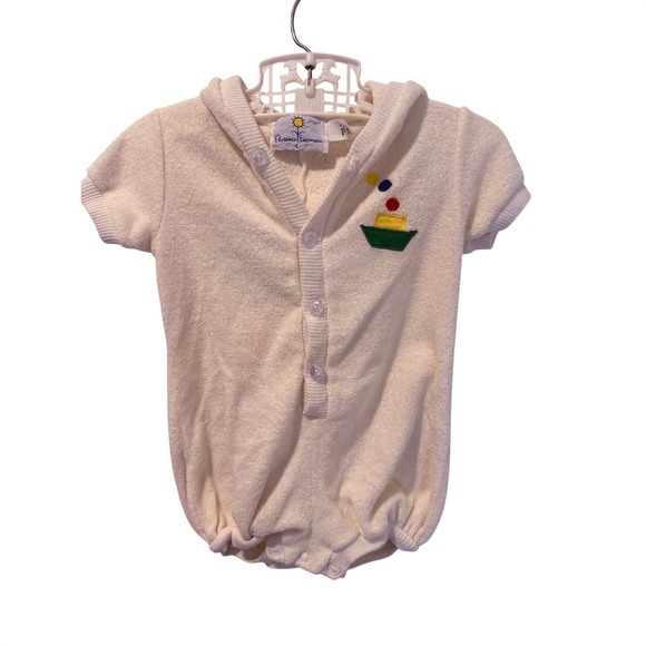 Florence Eiseman Other - Vintage 80s Florence Eiseman Terry Cloth Hooded Sailboat Romper
